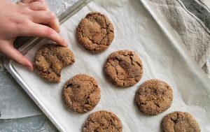 Vegan Spice Cookies with Candied Ginger