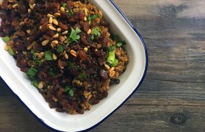 Spiced Freekeh with Minced Beef & Nuts