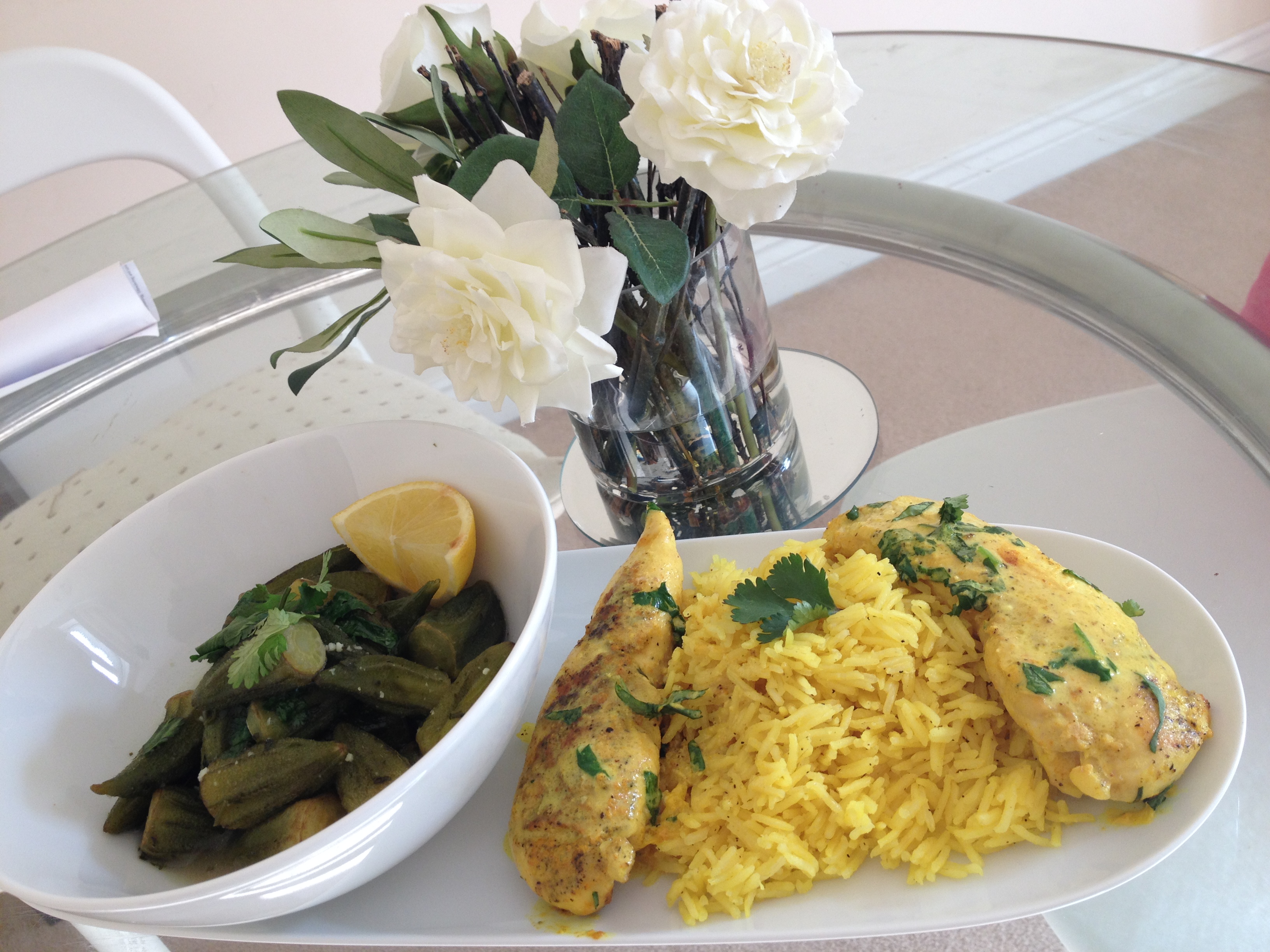 tumeric chicken and yellow basmati rice