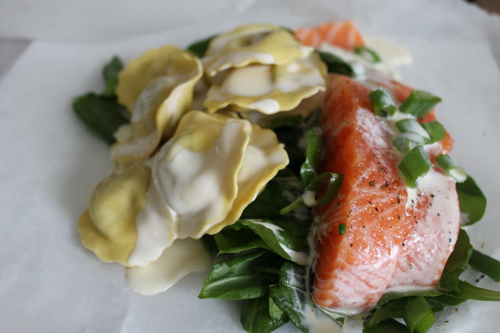 Salmon Ravioli en Papillotes