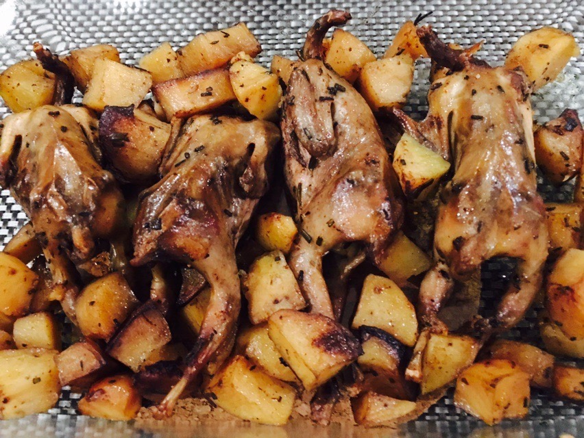 Roasted Herbed Quail with Potatoes