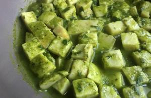 Traditional Kolkas with Green Herbs