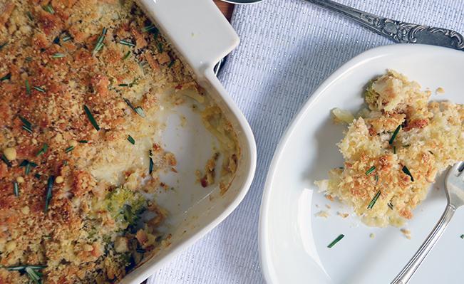 Crispy Cauliflower & Broccoli Gratin