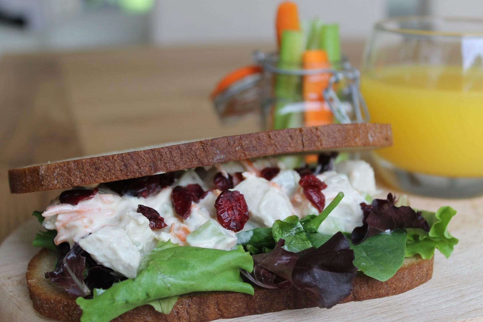 Chicken Salad Sandwich with Dried Cranberries