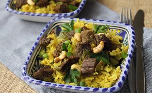 Spiced Rice with Beef & Spring Onions