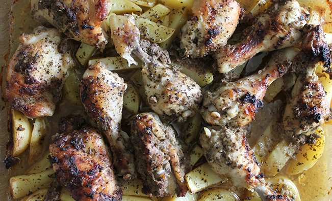 spiced-chicken-thighs-with-potatoes